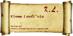 Klemm Lavínia névjegykártya